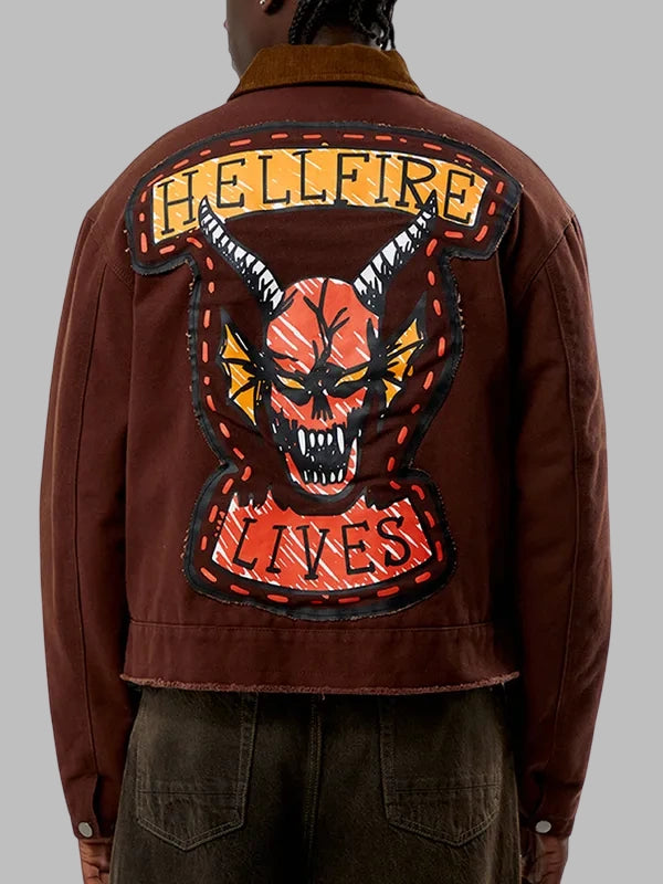 2025 Stranger Things S05 Hellfire Club Brown Garage Jacket
