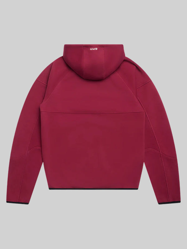 6PM Hooded Roadman Jacket In Wine Red