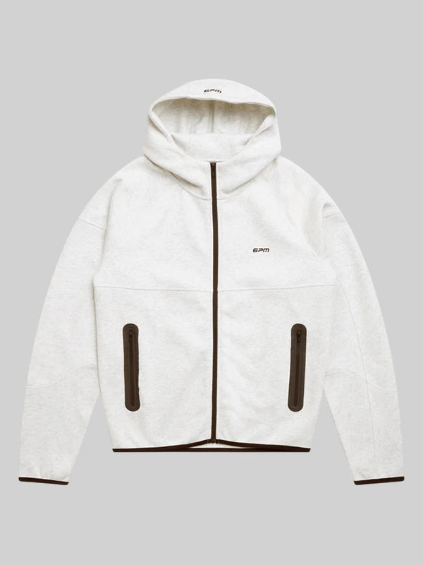 6PM Hooded Roadman Jacket Light Heather Grey