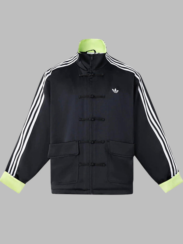 Adidas CNY Tang Black Satin Stripped Top Jacket
