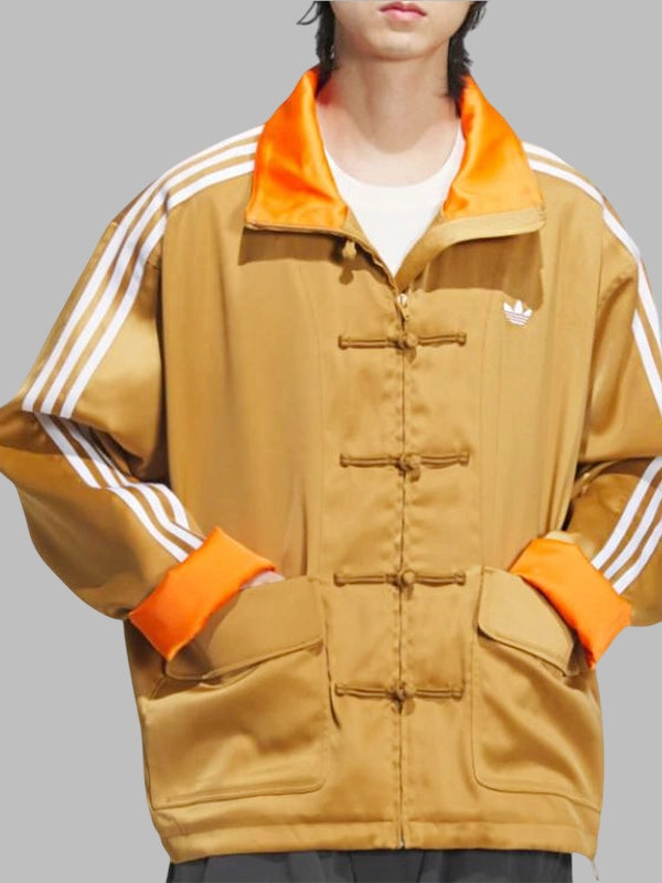Adidas CNY Tang Satin Stripped Jacket Brown