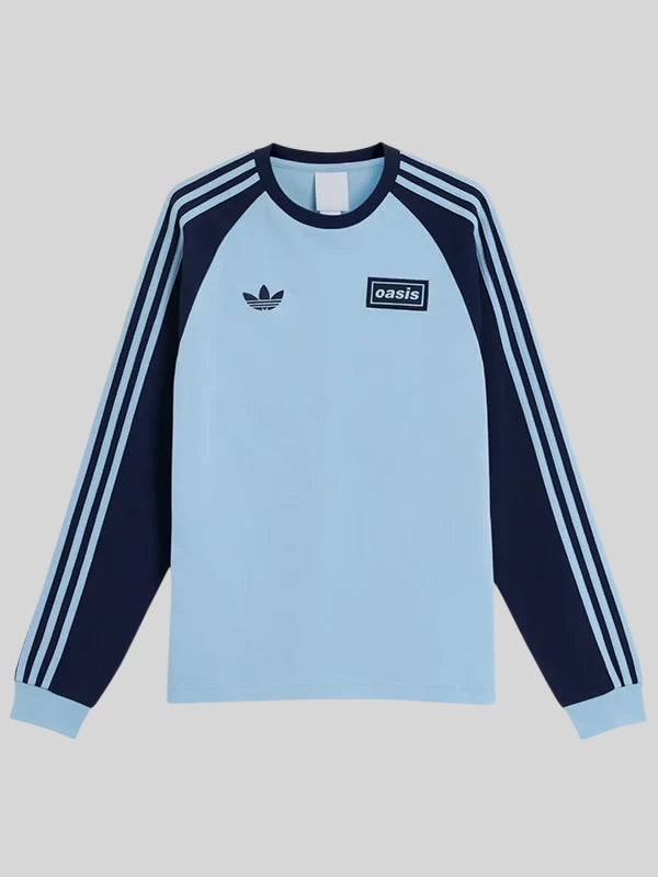 Adidas x Oasis Tour 3 STRIPES Long Sleeve Sweatshirt Blue
