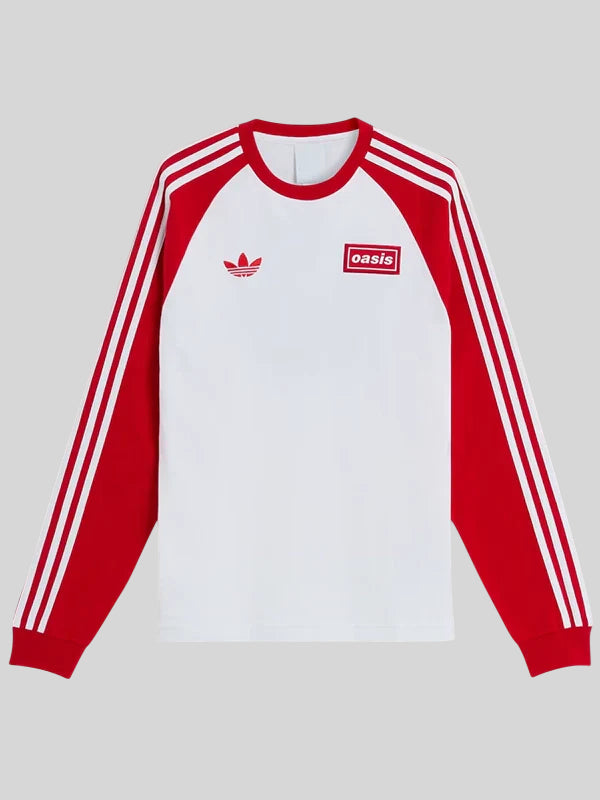 Adidas x Oasis Tour 3 STRIPES T-Shirt Red and White
