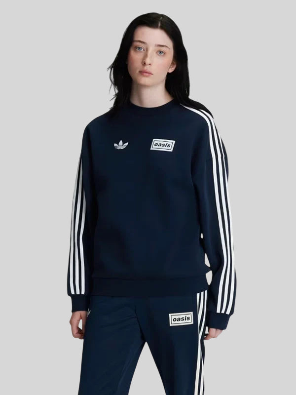 Adidas x Oasis Tour Crewneck Sweatshirt Navy Blue