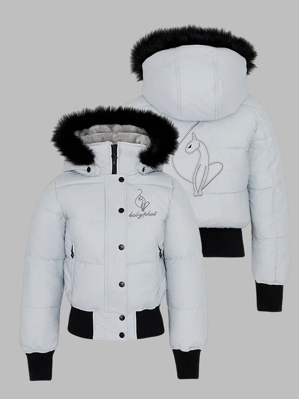 Baby Phat Puffer Grey Zip Jacket