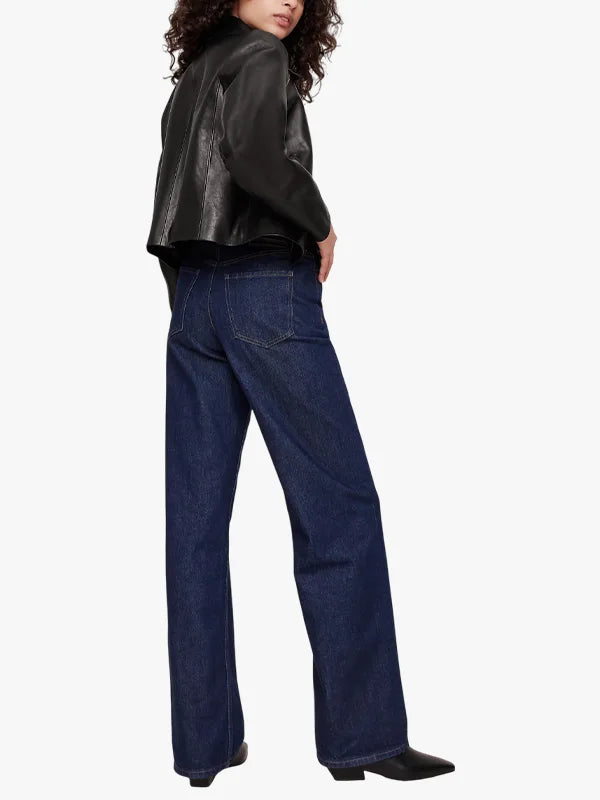 Banana Republic Minimalist Black Leather Jacket