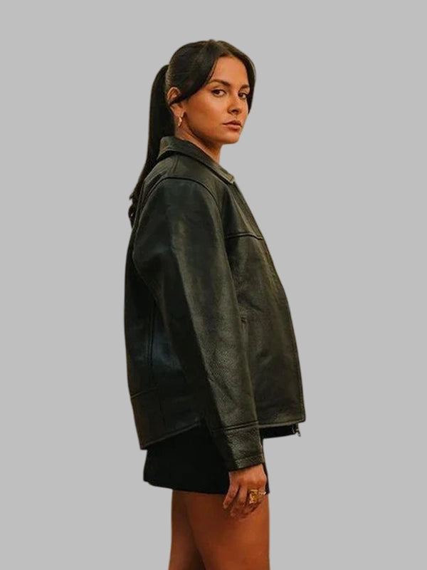 Black Mutimer leather jacket womens