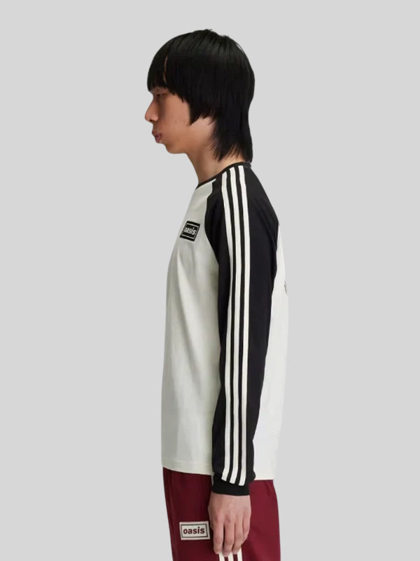 Black and White Adidas x Oasis 3 STRIPES Sweatshirt T Shirt