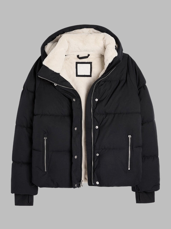 Black hollister puffer jacket