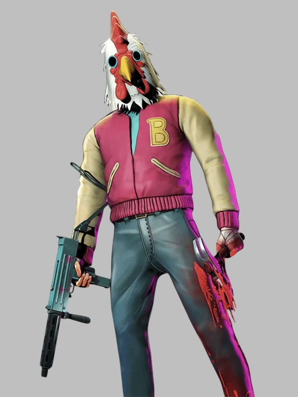 Brown Hotline Miami Cosplay Varsity Jacket