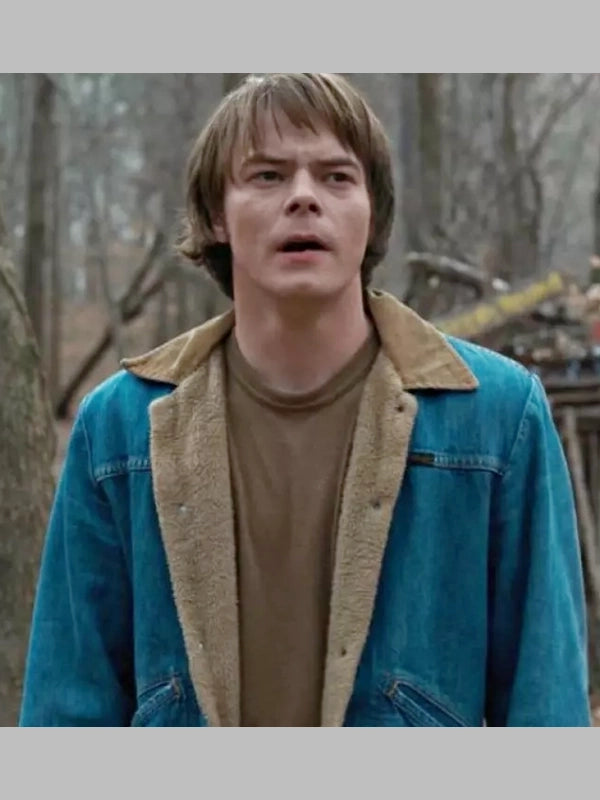 Charlie Heaton Sherpa Denim Blue Jacket
