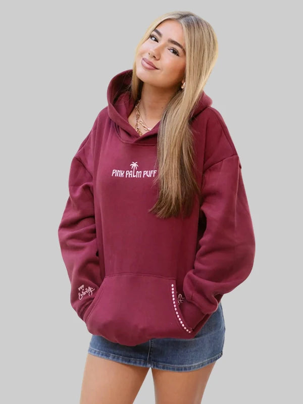 Embreigh Live in the Moment Hoodie Pink Palm Puff