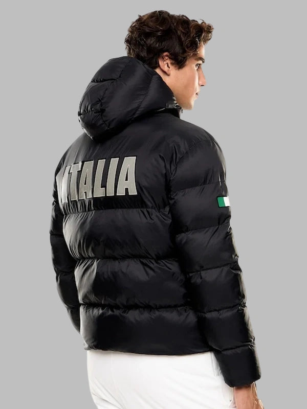 Emporio Armani Italy EA7 Puffer Jacket Black Milano Cortina