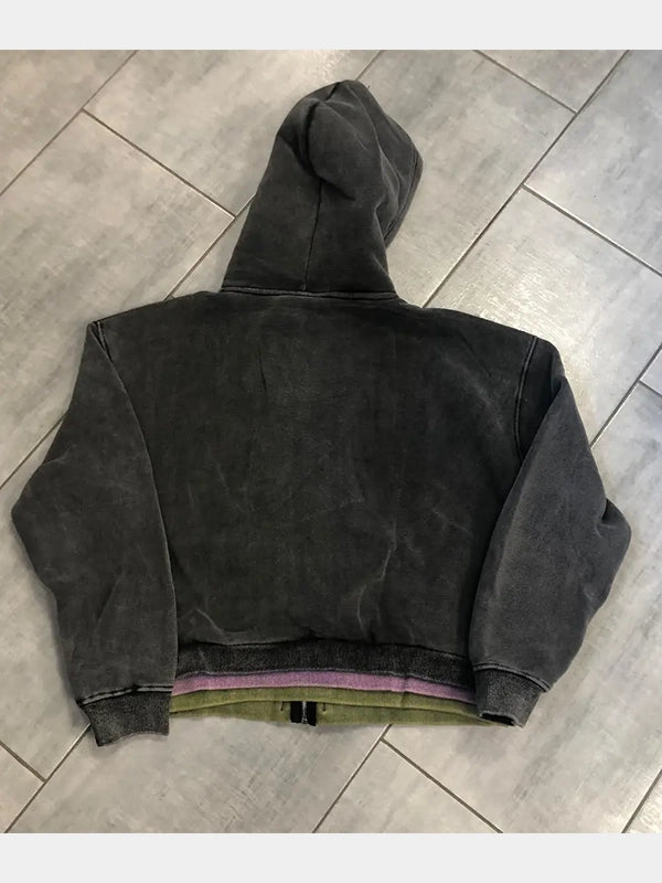 GV Gallery x Raspberry Hills Spliced 3 Zip  Hoodie