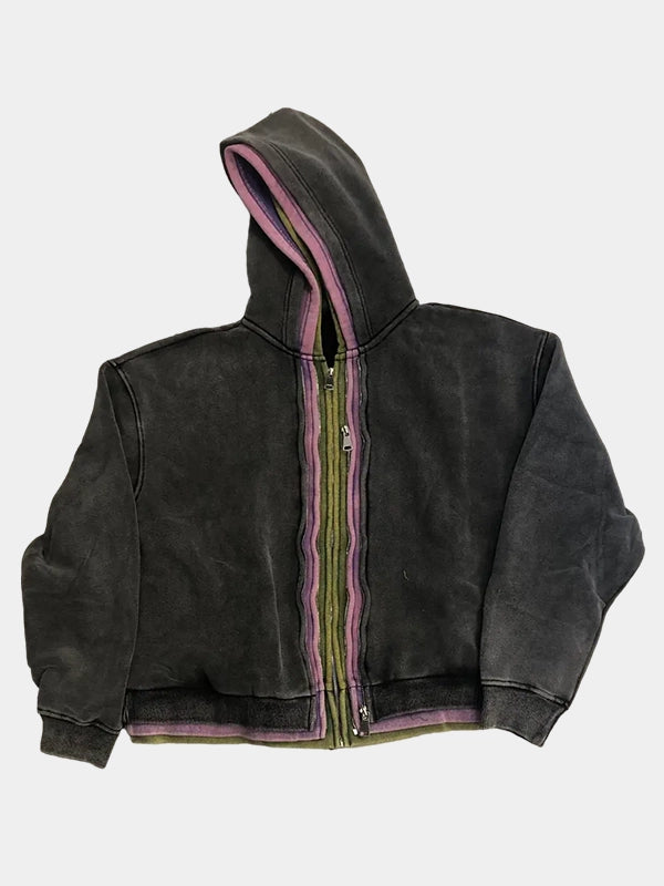 GV Gallery x Raspberry Hills 3 Zip-Up Spliced Hoodie