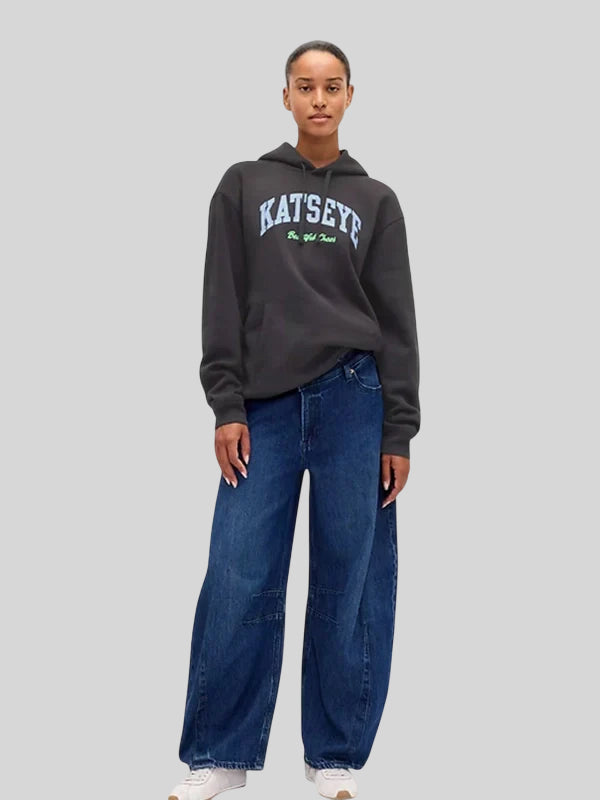 Gap KATSEYE Logo Relaxed Hoodie Black and Green