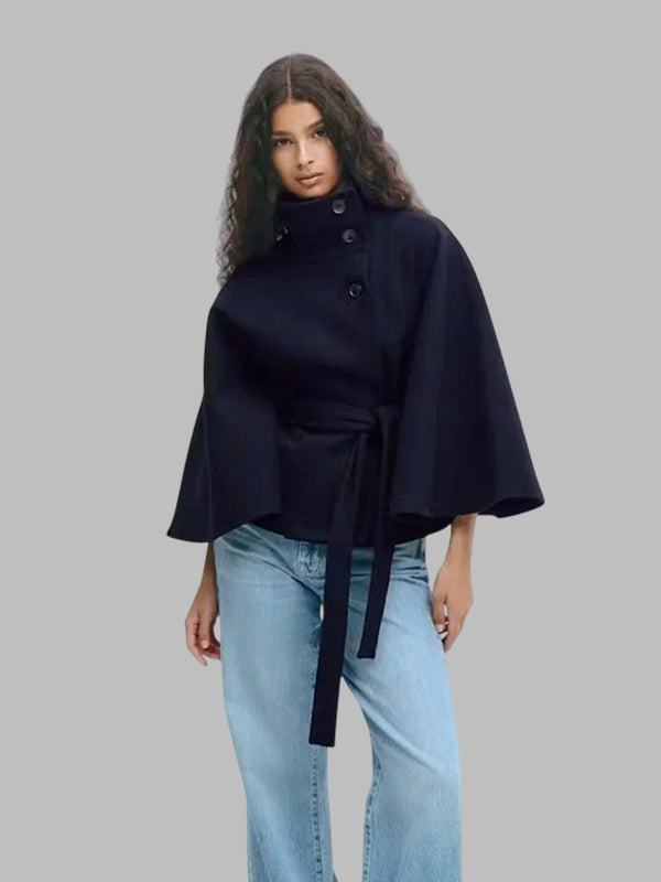 Gina Tricot Belt Cape Blue Jacket