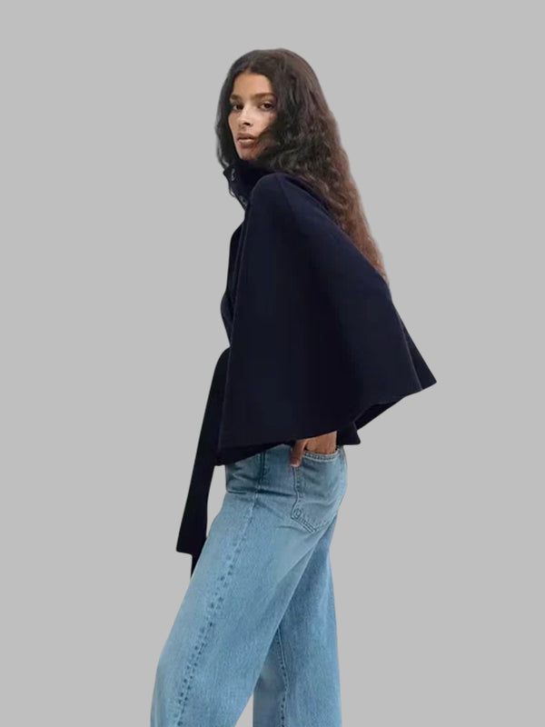 Gina Tricot Belt Cape Jacket Blue