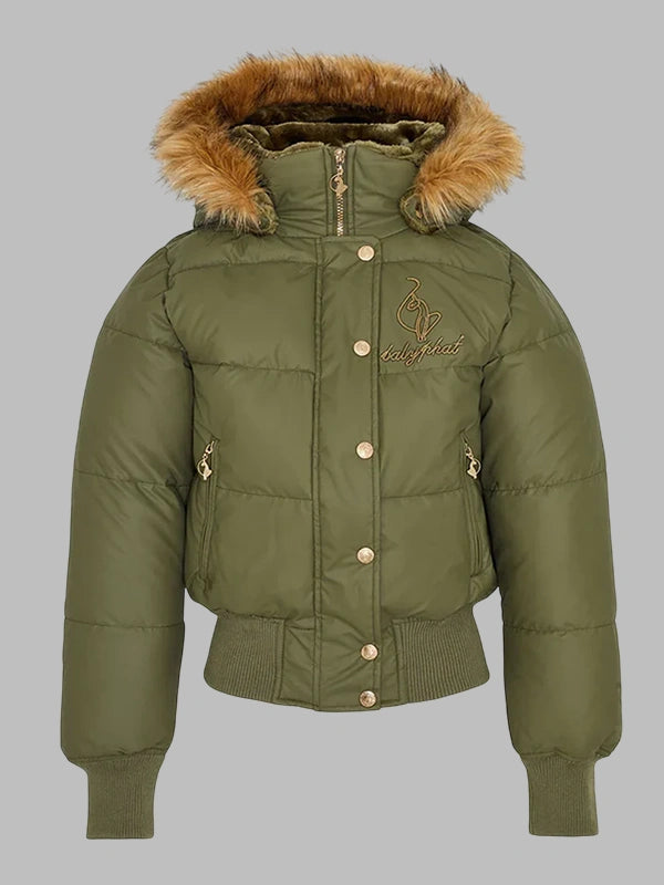 Green baby phat puffer jacket