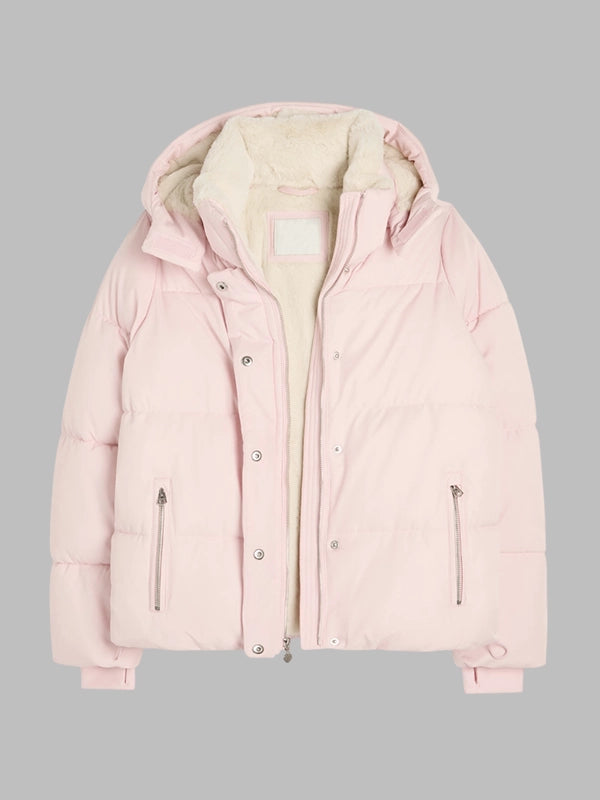 Hollister Faux Fur Lined All Weather Pink Jacket