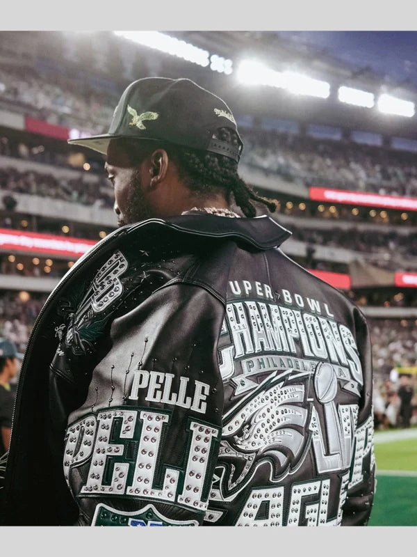 Meek Mill Eagles Varsity Jacket Pelle Pelle