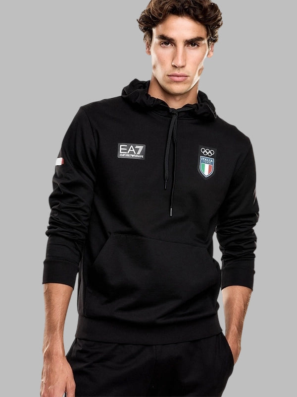 Milano Cortina Olympics 2026 Italia EA7 Hoodie Black
