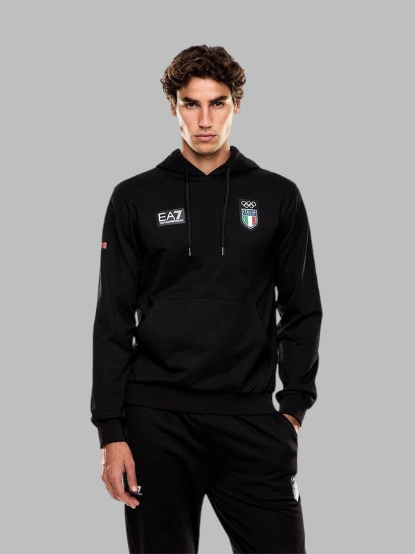 Milano Cortina Olympics 2026 Team Italy EA7 Hoodie Black