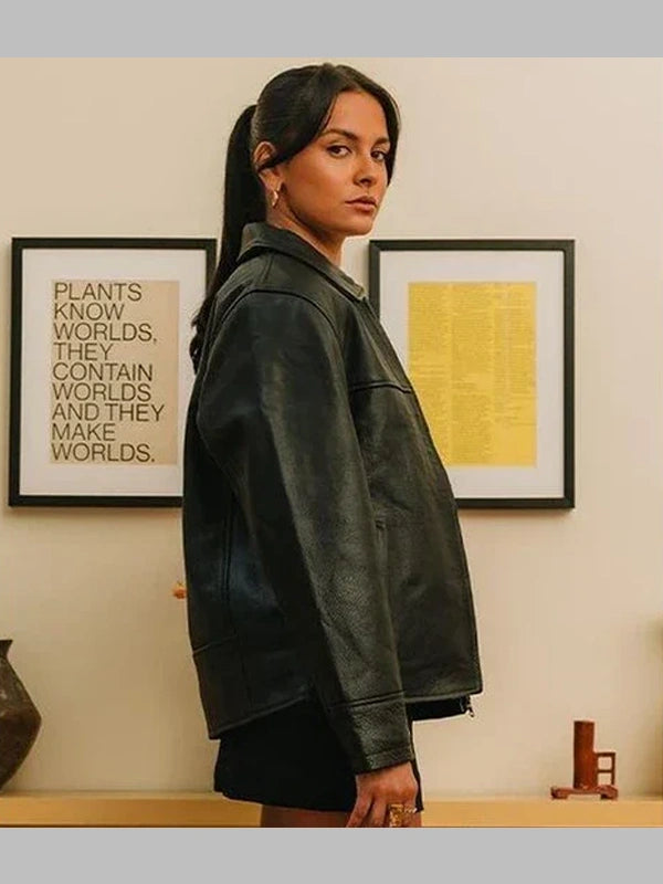 Mutimer Black Leather Jacket Front