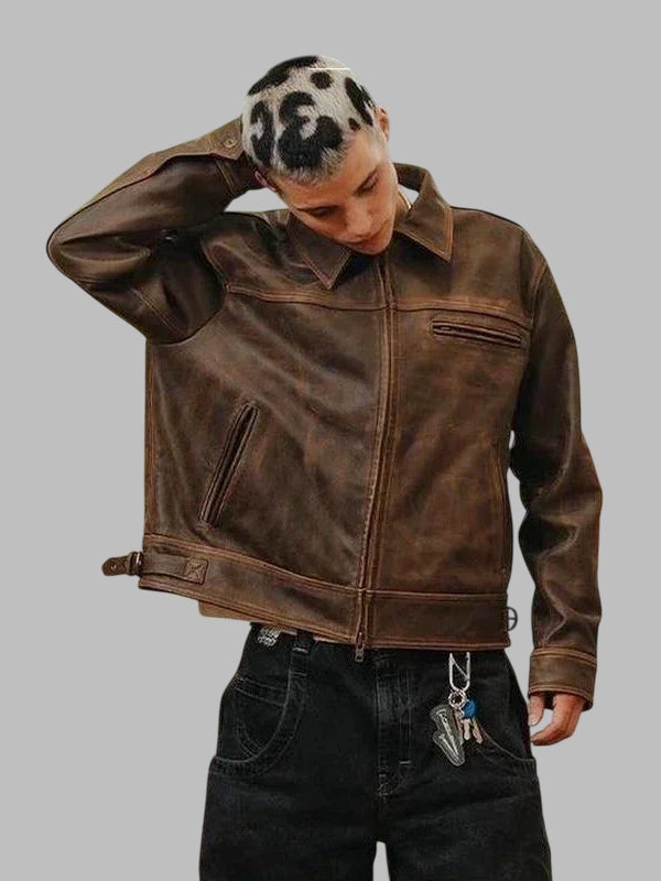 Mutimer Leather Jacket Brown