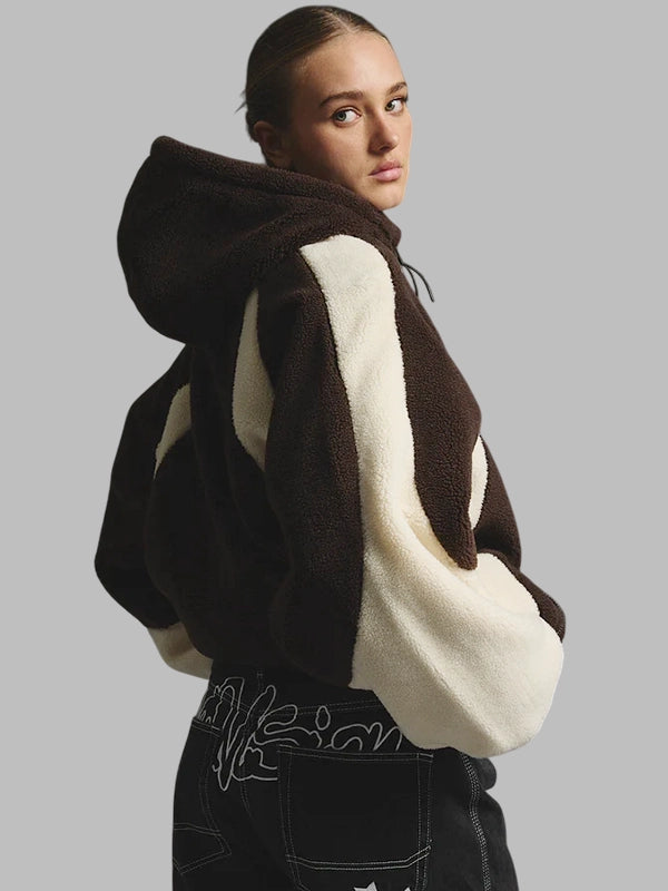 Neovision orbital Brown hooded sherpa jacket