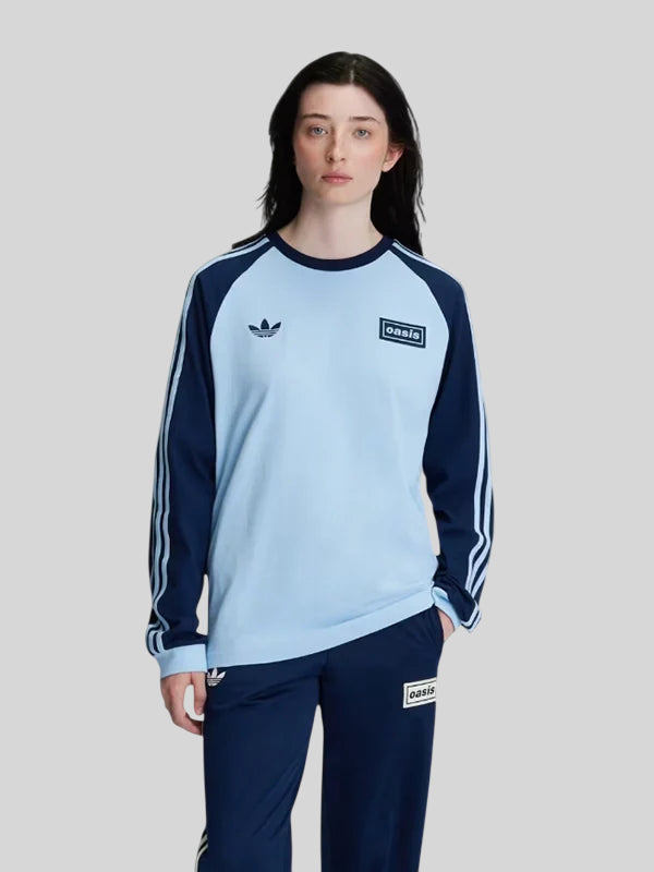 Oasis x Adidas  3 STRIPES Long Sleeve Sweatshirt Blue