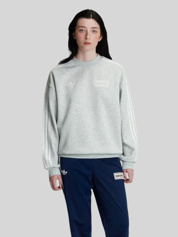 Oasis x Adidas Oversized Crewneck Sweatshirt In Grey
