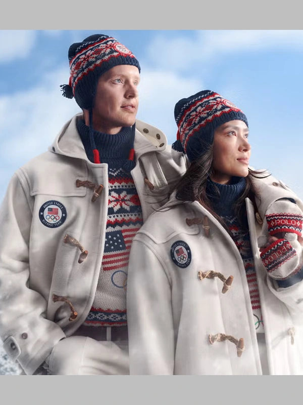 Olympic USA Team 2026 Opening Ceremony Cream Coat