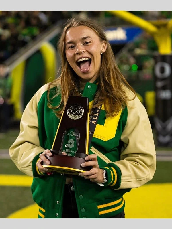 Oregon Ducks Letterman Jacket Green