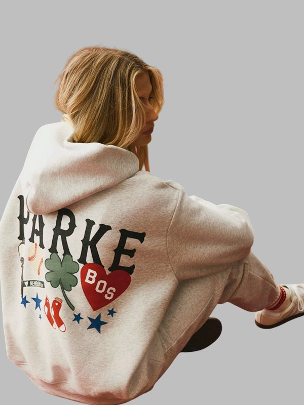 Parke Boston Graphic Grey Hoodie