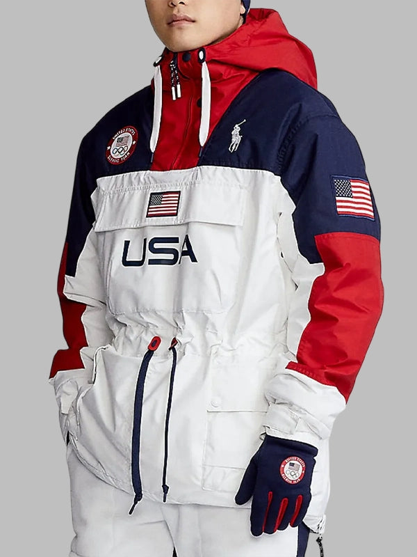 Polo Ralph Lauren Olympics USA Team 2026 white Hooded Jacket