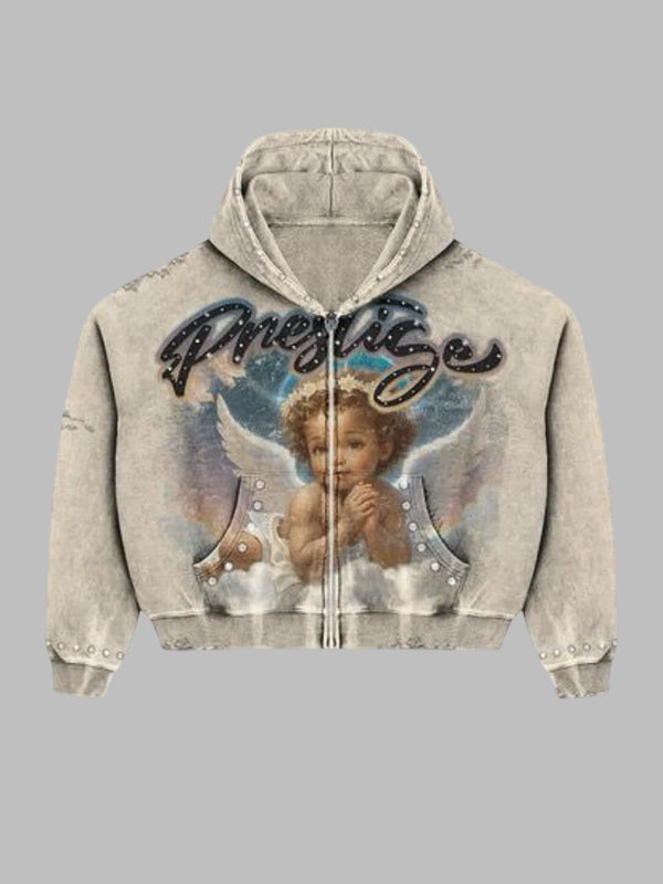 prestige angel hoodie Beige