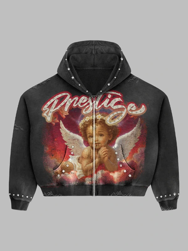 prestige angel Zipper hoodie