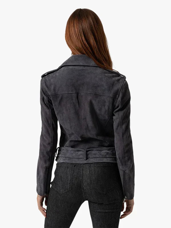 Saint and Sofia Luther Women's Charcoal Leather Jacket 