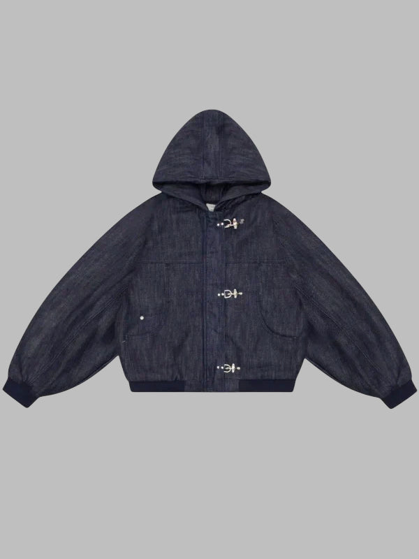 Shinzo Okayama 15oz Raw Japanese Denim Clasp Jacket Blue