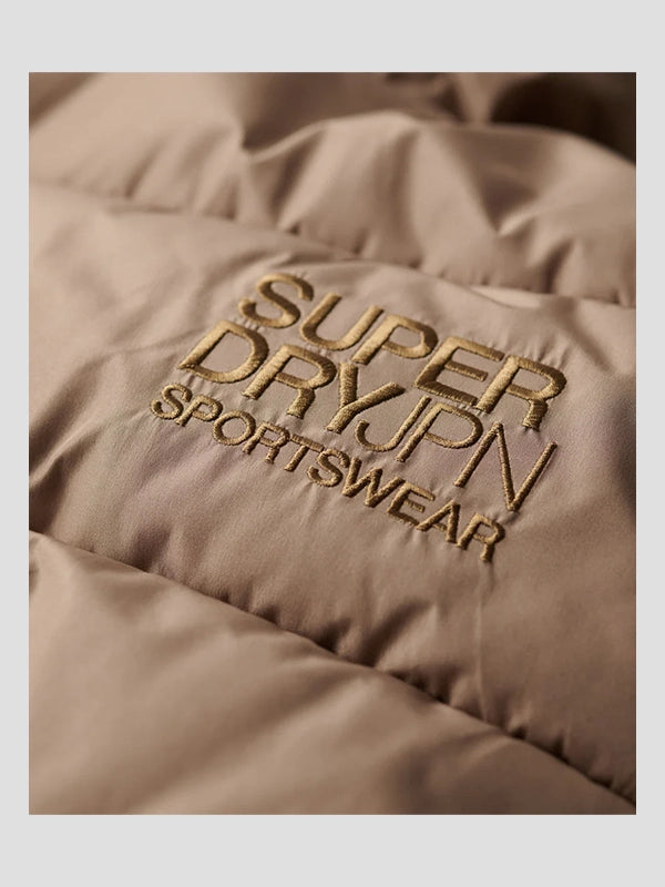 Superdry Sports Down Puffer Jacket In Brown