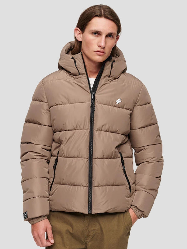 Superdry Sports Puffer Jacket Brown