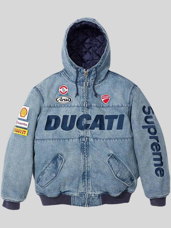 Supreme x Ducati Hooded Racing Blue Jacket