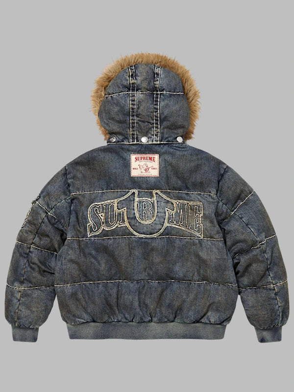 Supreme x True Religion Blue Puffer Jacket