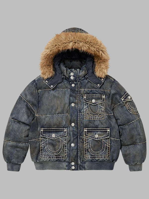 Supreme x True Religion Puffer Jacket Blue