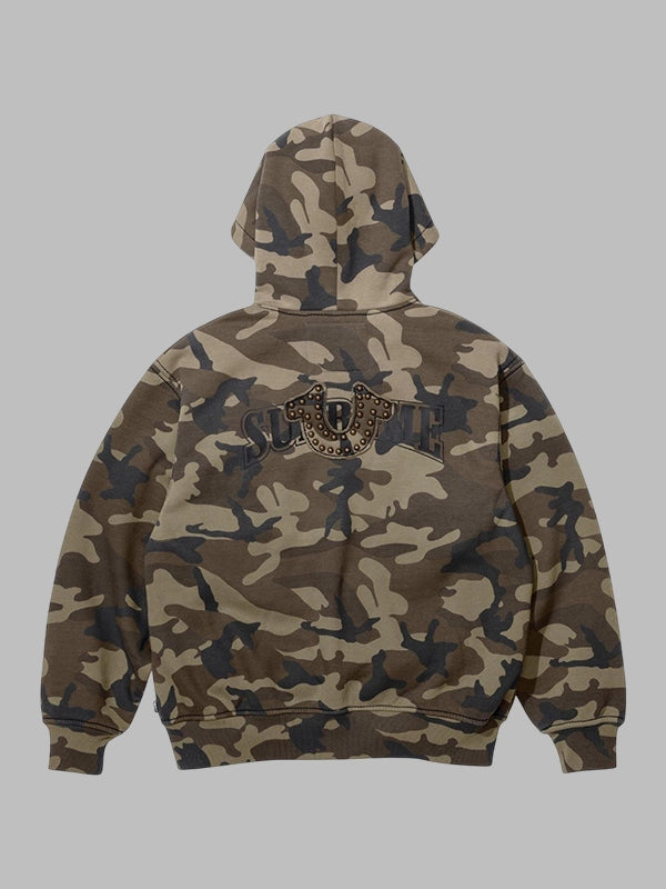 Supreme x True Religion Zip Up Hooded Sweatshirt In Brown Camo