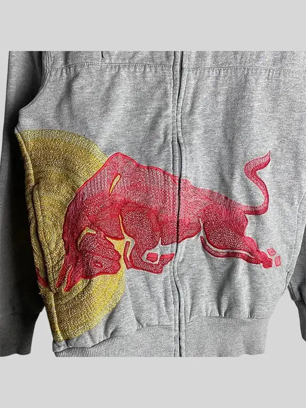 Vintage Red Bull Big Embroidered Logo Hoodie