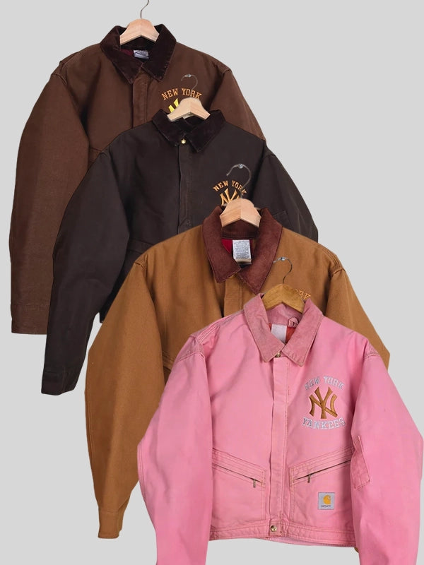 Vintage Carhartt X NY Yankees Crop Pink Jacket