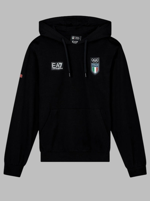 Winter Olympics 2026 Team Italy EA7 Emporio Armani Hoodie Black