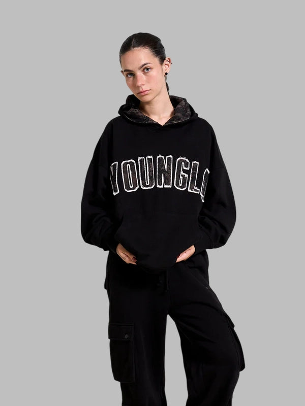 Youngla Camo Hoodie Black